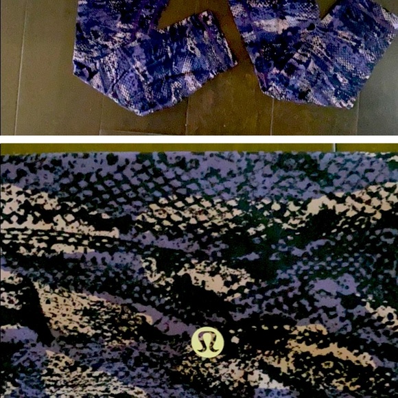 Lululemon leggings. Snake ๐ print. Gently used preloved condition. Size 6 - Picture 2 of 3